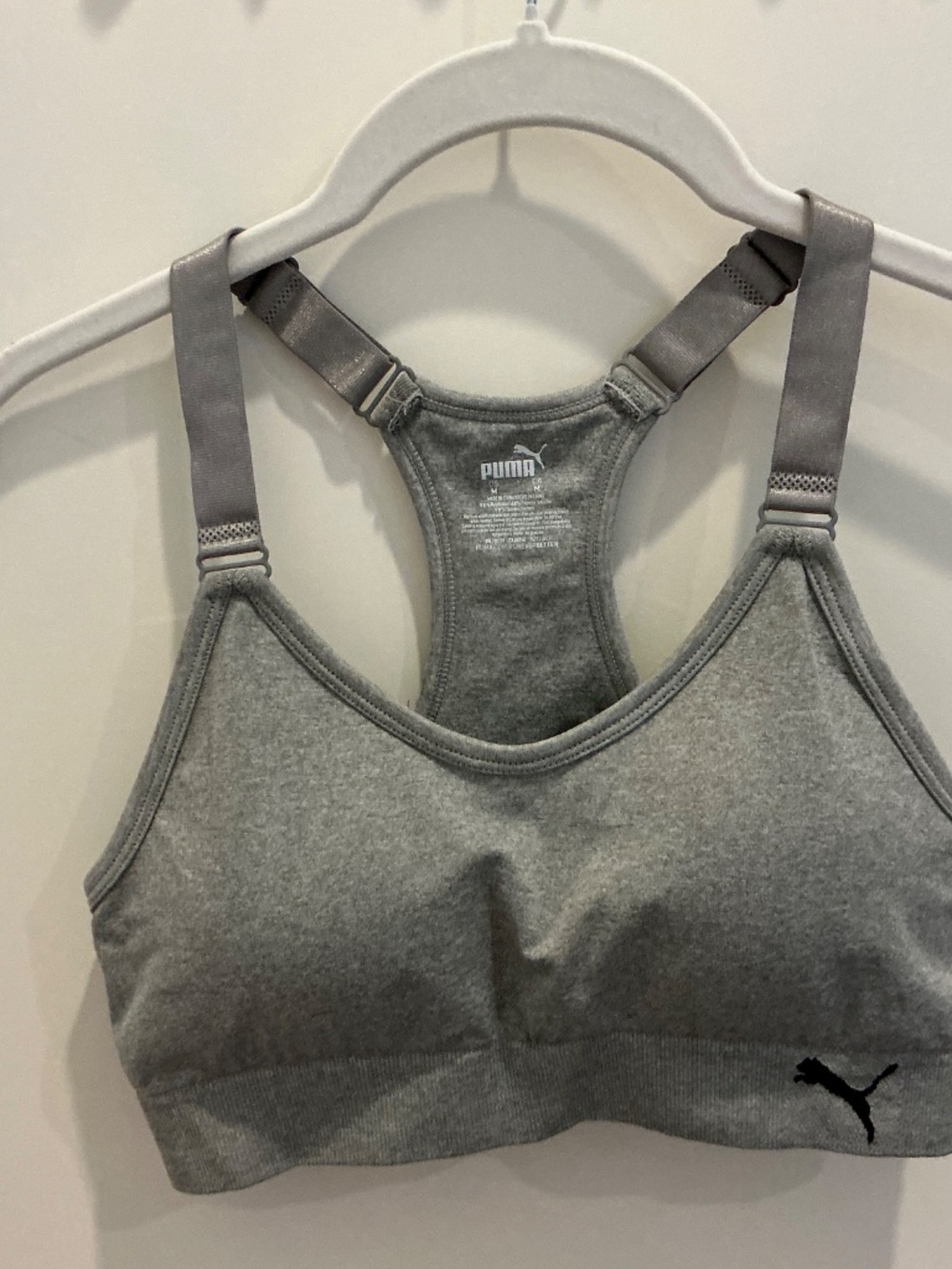 Puma Gray Razorback Sports Bra - Picture 2 of 3